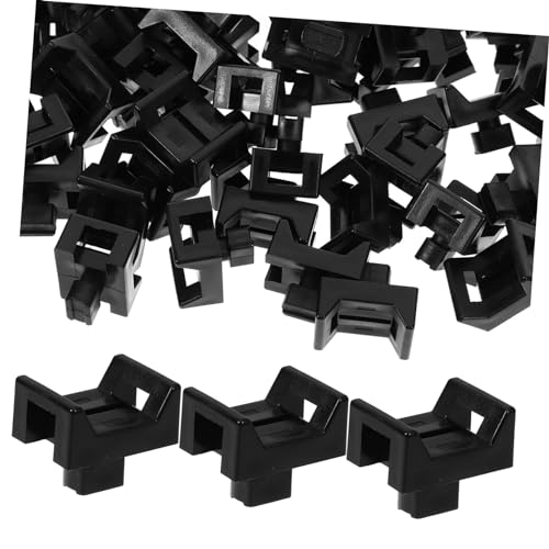 KONTONTY 100 piezas Soportes de Montaje para Bridas de Nylon Negro Fijo para Organización de Cables Hogar y Oficina