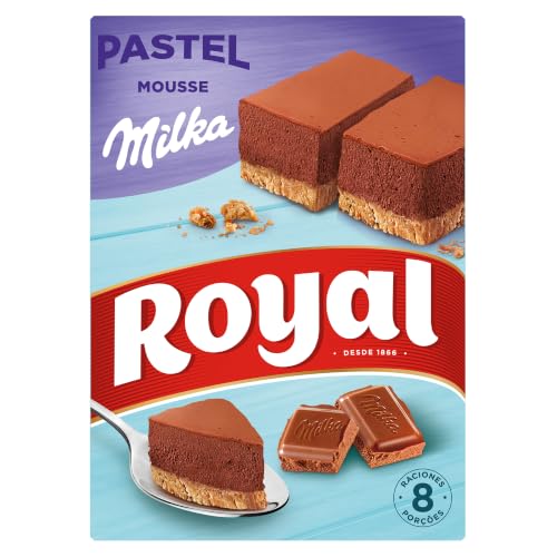 Royal Pastel Mousse de Chocolate Milka, Preparado en Polvo 8 Raciones, Pack 215 g