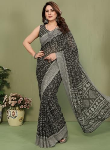 Image of Yashika Women's Georgette Saree with Blouse Piece for Traditional Ethinic Wear Sari