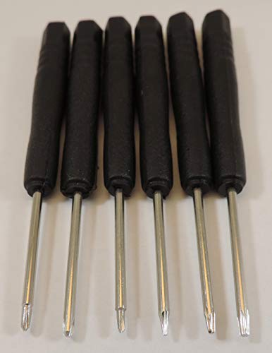 6 Mini screwdrivers; 0.8, 1.2, PH000, Torx T6, Y000 and Y0 for small electronics