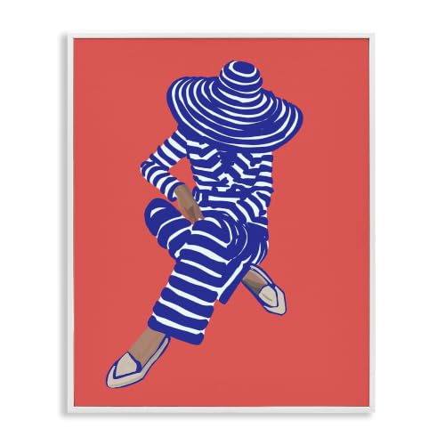 Pop Style Stripes Fashion Girl, 24 x 30 Inch Framed Giclée Print