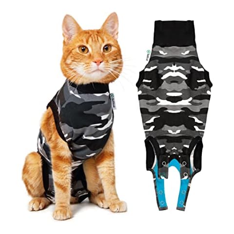 Suitical Recovery Suit Cat, Extra Small, Black Camouflage Cover