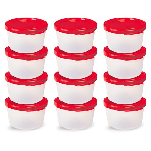 Guateplast - Set de 12 Envases Cilíndricos (8 Onzas) | Set de Herméticos | Juego de Recipientes para Alimentos | Organización | Varios tamaños |...