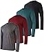 Real Essentials 4 Pack: Mens Long Sleeve Dry Fit T Shirts Hiking Fishing Workout Gym Work Sun UPF 50 Wicking Running Tee, Set 2, Medium