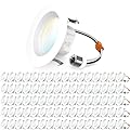 Sunco 80 Pack 4 Inch LED Recessed Lights, Retrofit Lighting LED Can Lights Downlight, 660LM, 2700K/3000K/3500K/4000K/5000K, Dimmable, Baffle Trim, 11W=60W, 50000 Lifetime Hours, Damp Rated UL