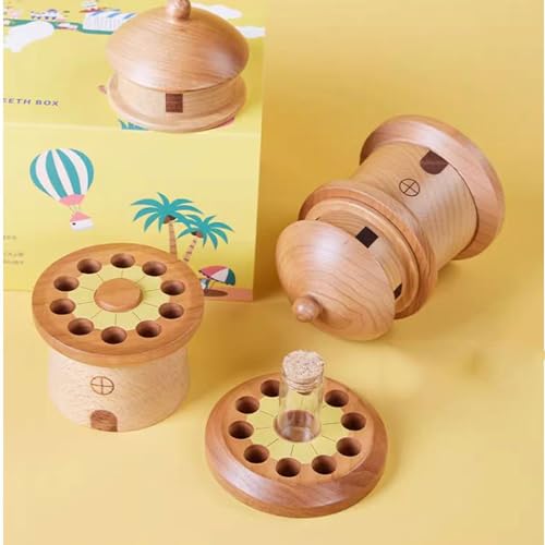 Boîte commémorative pour dents de bébé, le cadeau de naissance idéal en bois