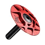 WABTU SteuersäTze Aluminium 7075 Ahead-Kappe Steuersatz-Abdeckkappe Extra leicht 5 g CNC-gefräste Abdeckkappe und Schraube Steuersatz-Vorbaukappe Fahrradteil (Color : RED)