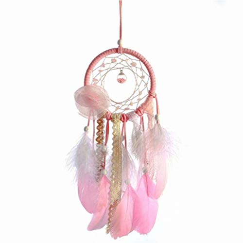 WEIFAN-1 Dream Catcher, handgefertigte rundes Federnetz für Kinder Bett Zimmer Wand hängen Dekoration Dekor Ornament Handwerk (Gesamtlänge 40 cm) Cover