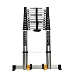Long Ladder 5M-7M Telescopic Extension Tall Ladder with Wheels Heavy-Duty Aluminum Extendable Ladder for Climb Home Builders Attic Loft Work Place (Size : 7m/23ft)
