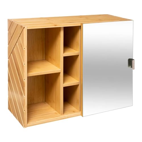 Specchio Scorrevole Con Organizer In Bambù Specchio Scorrevole Con Organizer In Bambù