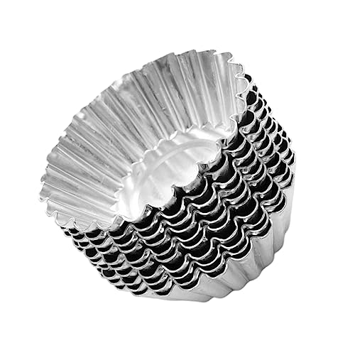 COLLBATH 40piezas Molde Para Tarta De Huevo De Molde Antiadherente Revestimiento Metálico Para Hornear Tartaletas De Huevo Cupcakes y Pasteles Casa