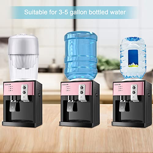 Shioucy Top Loading Water Cooler Dispenser - Desktop Electric Hot And Cold Dispenser,3 Temperature Settings Boiling Ice Water（46-59℉）For 1 To 5 Gallon Bottles, 10.6*9.4*14.1Inch, Pale Gold 550W #TOP4
