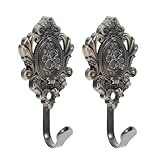 MOTHNUR 2 STÜCK Vintage Garderobenhaken aus Zinklegierung mit Relief design Robuste Wandhaken für Mäntel Handtücher Schlüssel und Schals Dekorativ für Flur und Wohnzimmer Antike Optik