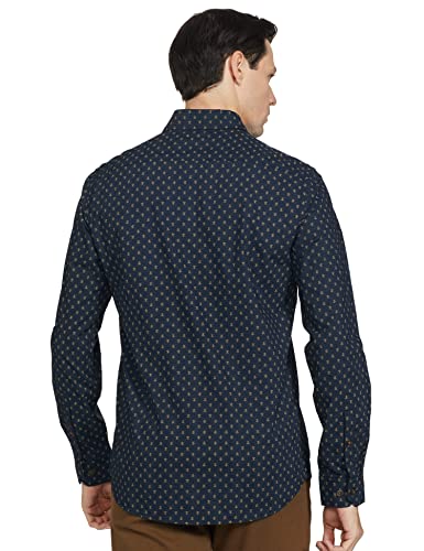 Image of Arrow Sports Printed Oxford Slim Fit Casual Shirt Dark Grey
