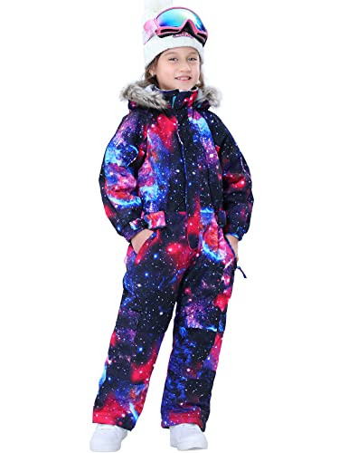Image of Kids Girls Boys Waterproof Colorful One Piece Snowsuits Coveralls Ski Suits Jackets Winter Jumpsuits