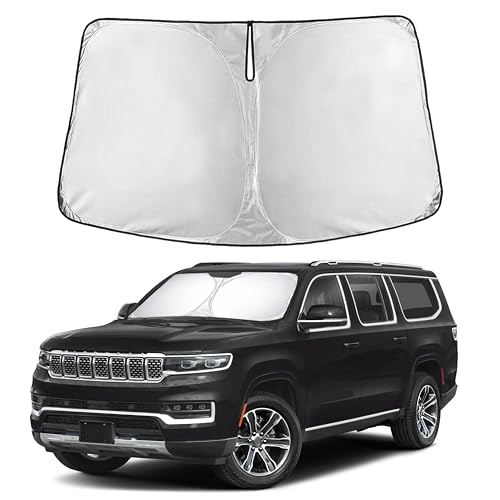 Image of EcoNour Windshield Sunshade for Jeep Grand Wagoneer 2022-2024 2025 2026, Sun Visor for Front Windshield & Window Sun Shade Cover, UV Heat Blocker & Protector, Car Accessories