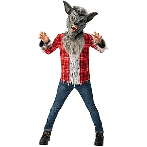 Forum 3015507-8000 WEREWOLF Costume, Boys, Girls, Grey, Red, Age 7-8 Years Cover