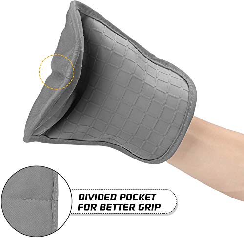 Image of BPA-Free Soft Silicone 4 Piece Oven Mitts & Pot Holders Set - Ultra Heat Resistant Oven Mitts with Thick Cotton Liner - Long Slip Resistant Pot Holders, Flexible Oven Gloves - Navy