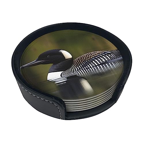 Dessous-de-verre oiseau loon en lot de 6 pour table - 2