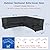 SunPatio Outdoor Sectional Sofa Cover, 420D Waterproof V-Shaped Furniture Couch Covers with Drawstrings and Straps, All Weather Protection, 100" W (on Each Side), Black