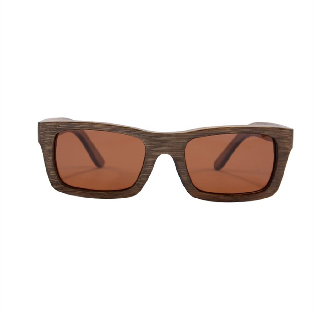 Occhiali da sole in legno fatti a mano Occhiali da sole polarizzati con montatura quadrata in legno per uomo Donna Occhiali da sole in legno, bambù arancione, marrone