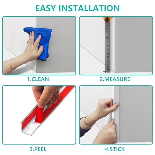 Image of 5pcs Silver Aluminum Corner Guards, 48 inch L x 0.98 inch W Self-Adhesive Wall Corner Protector Strips, Heavy-Duty Edge Guards for Wall & Furniture Protection, Easy Install