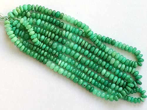 Perles de chrysoprase naturelle rondelle 9-11mm fil de 15cm pour création collier
