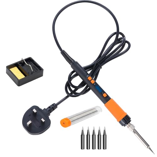 Soldering Iron Kit 90W,8-in-1 Set Adjustable Temperature 180-500℃ Digital LED Screen Soldering Iron Kit with Stand,Solder Wire,5 Solder Tips for Electronics Soldering