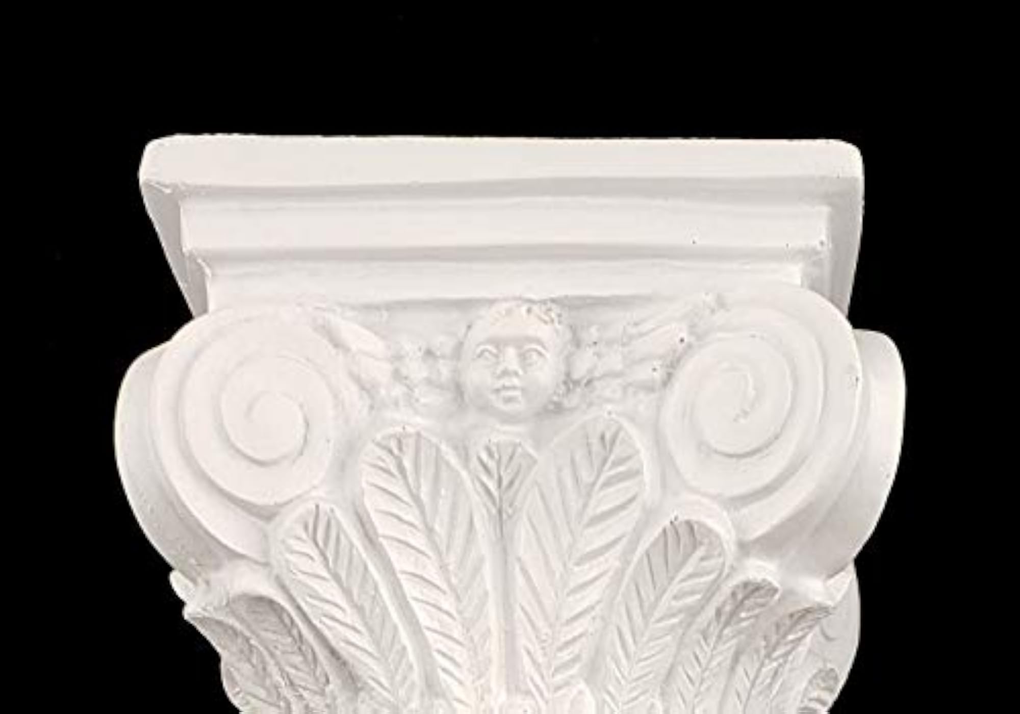 Polyresin White Pillar Stand, 6.5 Inches Tall