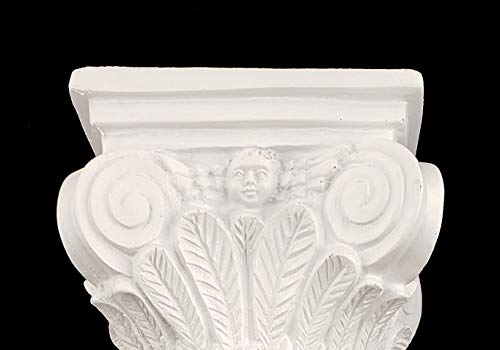 NST 1 pc of Polyresin Pillar White Pedestal/Pillar Stand - 6.5 inches Tall