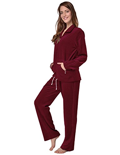 RAIKOU Damen Nicki Hausanzug mit Reißverschluss Velours Freizeitanzug...