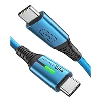 INIU Cavo USB C USB C 100W, [2m/Blu] Cavo USB Type-C PD 5A Ricarica Rapida QC 4.0 Nylon Cavo Tipo C Caricabatterie Cellulare per iPhone 17 16 Pro Max, Samsung S25, iPad MacBook, Pixel 10 Pro ECC.