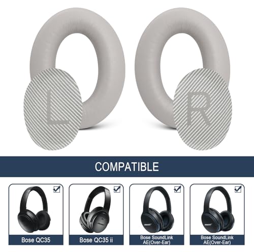 Premium Replacement Ear Pads for Bose QC35 & QC35ii Headphones Made by GEVO - Comfortable Adaptive Memory Foam and Extra Durable - Fits QuietComfort 35 & 35ii / SoundLink 1&2 AE | Sandstone by GEVO - Image 2