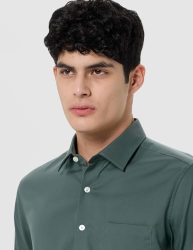 Image of Louis Philippe Men's Slim Fit Easy to Iron Everyday wear Premium Cotton Full Sleeve Solid Formal Shirt