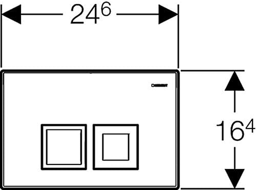 Dimensional drawing of Geberit Delta50 Actuator Plate