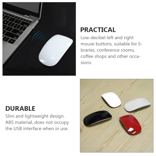 Ratón inalámbrico blanco ergonómico Lurrose con botón de volumen integrado 3