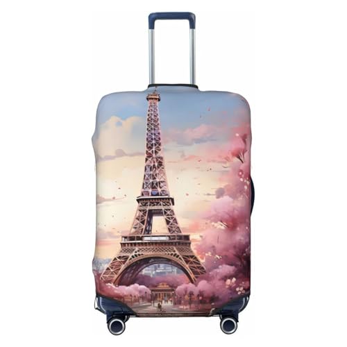 Eiffel Tower Pink Luggage Cover Washable Elastic Suitcase Cover Anti-Scratch Travel Luggage Protector Covers for Kids Adult XL fits 29-32 inch Suitcase