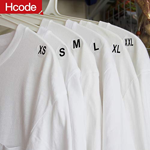 Hcode 1 Inch White Round Retail Clothing Size Label Adhesive Apparel Size Stickers A Set Of 6 Rolls Xs S M L Xl Xxl Total 3000 Pieces (3000 Pcs, Xs-Xxl) #TOP2