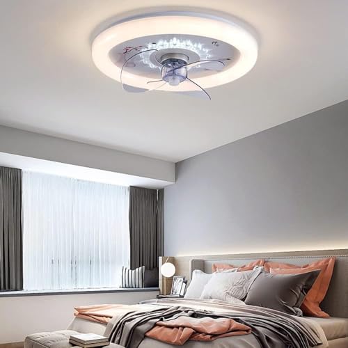 Ventilador de techo con luz LED para dormitorio moderno con mando 3