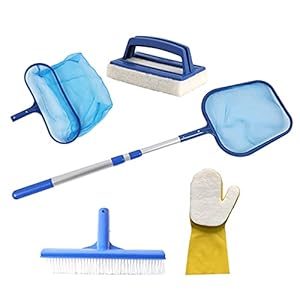 6 stks Zwembad Schoonmaken Set Aluminium Pool Zwembad Skimmer Visnet Handschoenen Zwembad Borstel Deluxe Zwembad Onderhoudsset