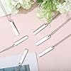 CHGCRAFT 6PCS Stainless Steel Necklace 3D Blank Bars Rectangle Bar Engraving Blanks Charm Necklace Engravable Rectangle Pendants with Chain Blank Bar Pendants for Necklace Jewelry Keychain Making #4