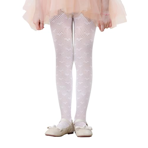 Image of Zando Girls Lace Tights Heart Butterfly Rose Patterned Fishnet Stockings for Toddler Girl Hollow Pantyhose 1T-12 Years
