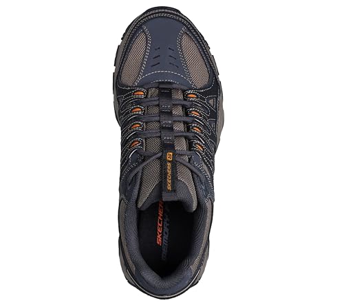 Skechers Burn M.Fit 2.0 Mens Outdoor Trail Sneakers Oxford, Charcoal/Gold, 6.5