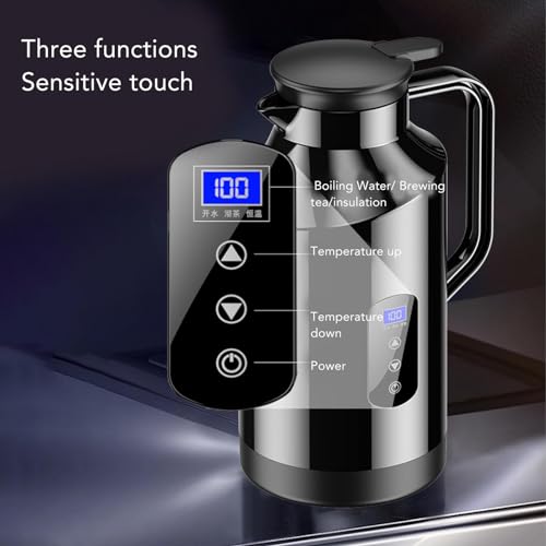 Haofy Portable Car Electric Kettle 1500ml, 12V 24V Stainless Steel Travel Kettle with Auto Shut-Off for Road Trips and Camping - Image 5
