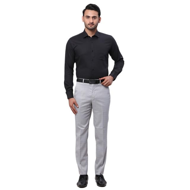 Image of Park Avenue Men's Slim Fit Structure Pattern Pure Cotton Semi Cutaway Collar Full Sleeve Formal Shirt