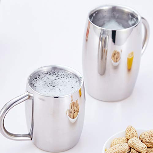 UPKOCH Copo de vinho e coquetel de aço inoxidável com camada dupla Caneca térmica Copos de cerveja C