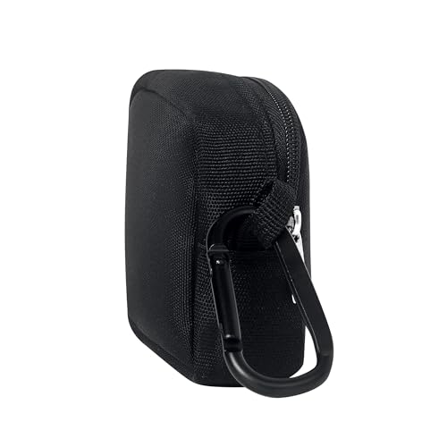 TUBGIIKS 2-Piece Mini Pouch with Carabiner Clip, Unisex Small Organizer Case for Electronics, Makeup, and Accessories (Black)