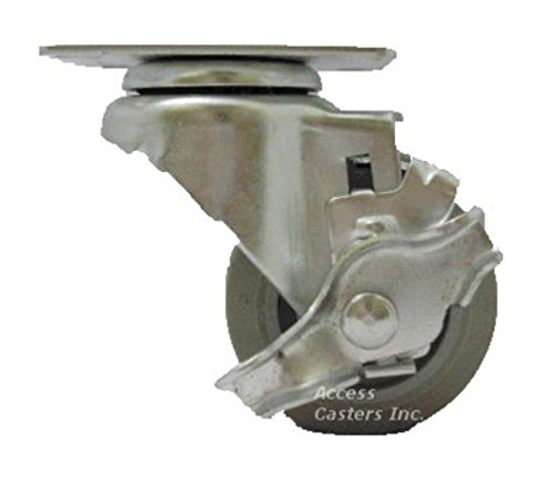 5 Inch Caster Wheel, Set of 4, TPR Wheels, 2 Rigids 2 Swivels