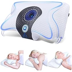 Almohada Boca Abajo SAHEYER Almohada para el Cuello, Espuma viscoelástica, ergonómica, ortopédica, Soporte para el Cuello, Almohada para Dormir Lateral, Almohada de Contorno para Personas Que Duermen Boca Abajo
