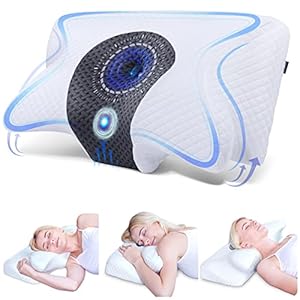 SAHEYER Oreiller Cervical en Mousse à mémoire de Forme Ergonomique sur Le côté du Cou orthopédique de Soutien du Cou Oreiller Confortable pour Le Contour du Cou du Sommeil